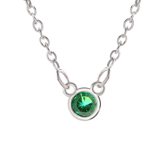 Circle Shaped Mothers Birthstone Necklace