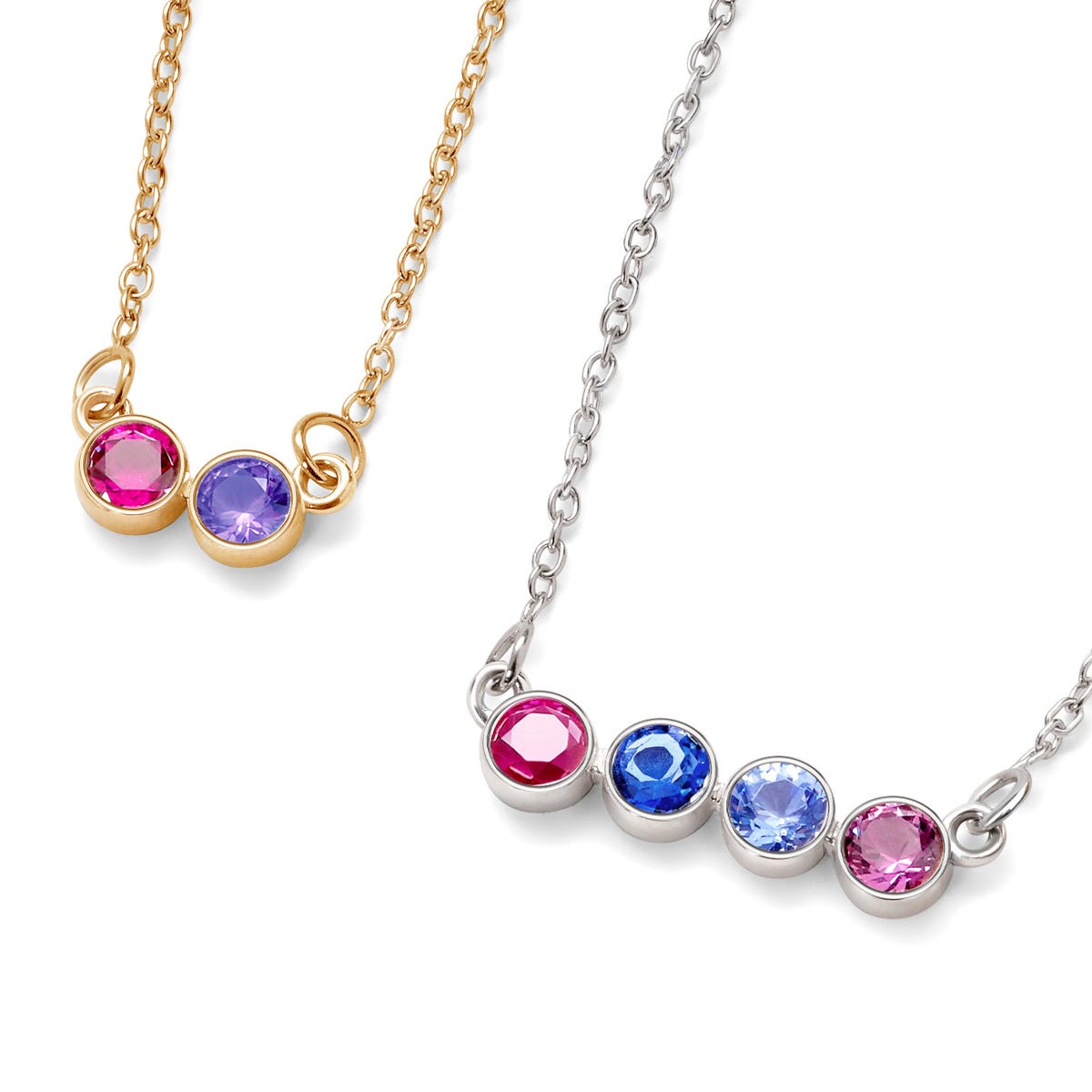 Circle Shaped Mothers Birthstone Necklace