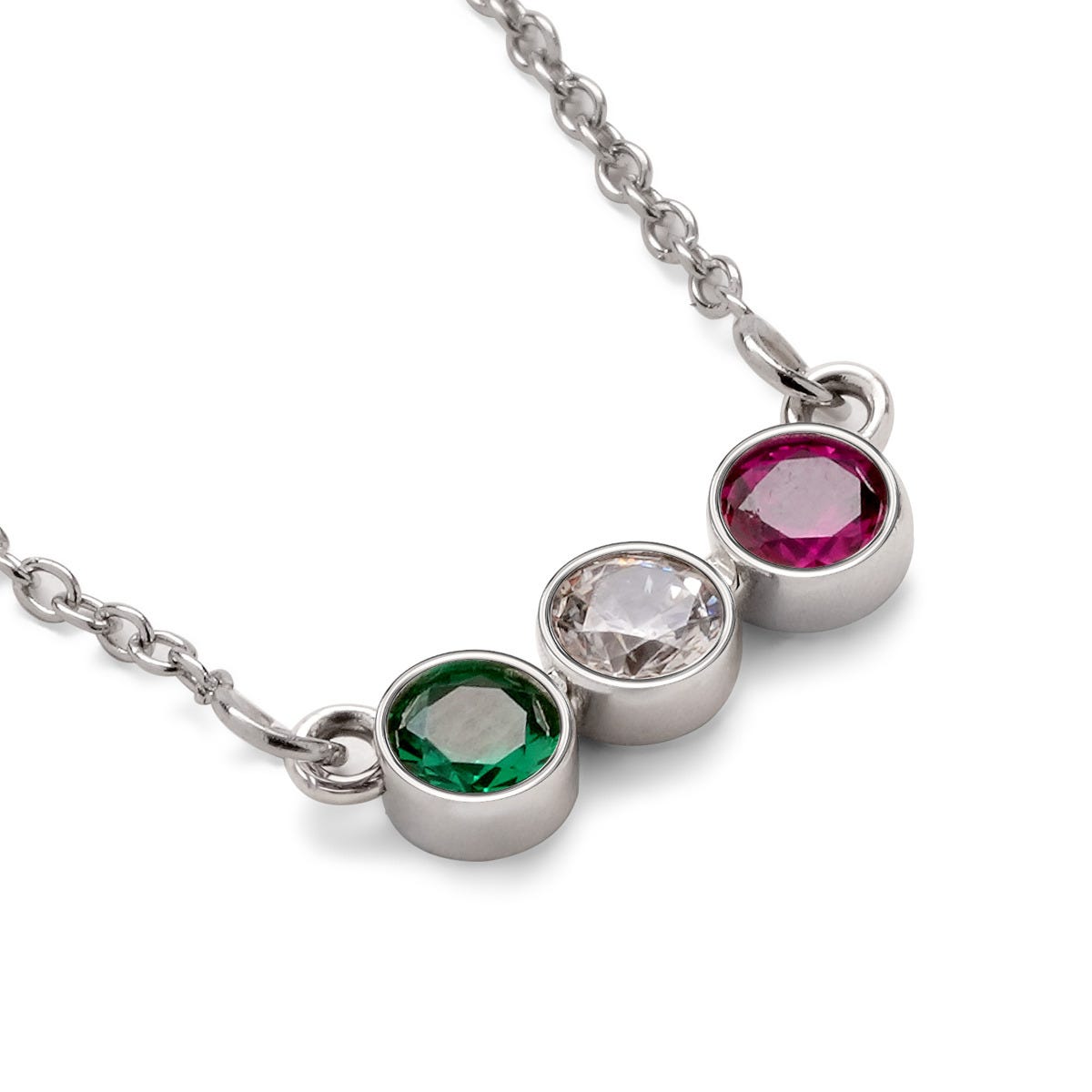 Circle Shaped Mothers Birthstone Necklace