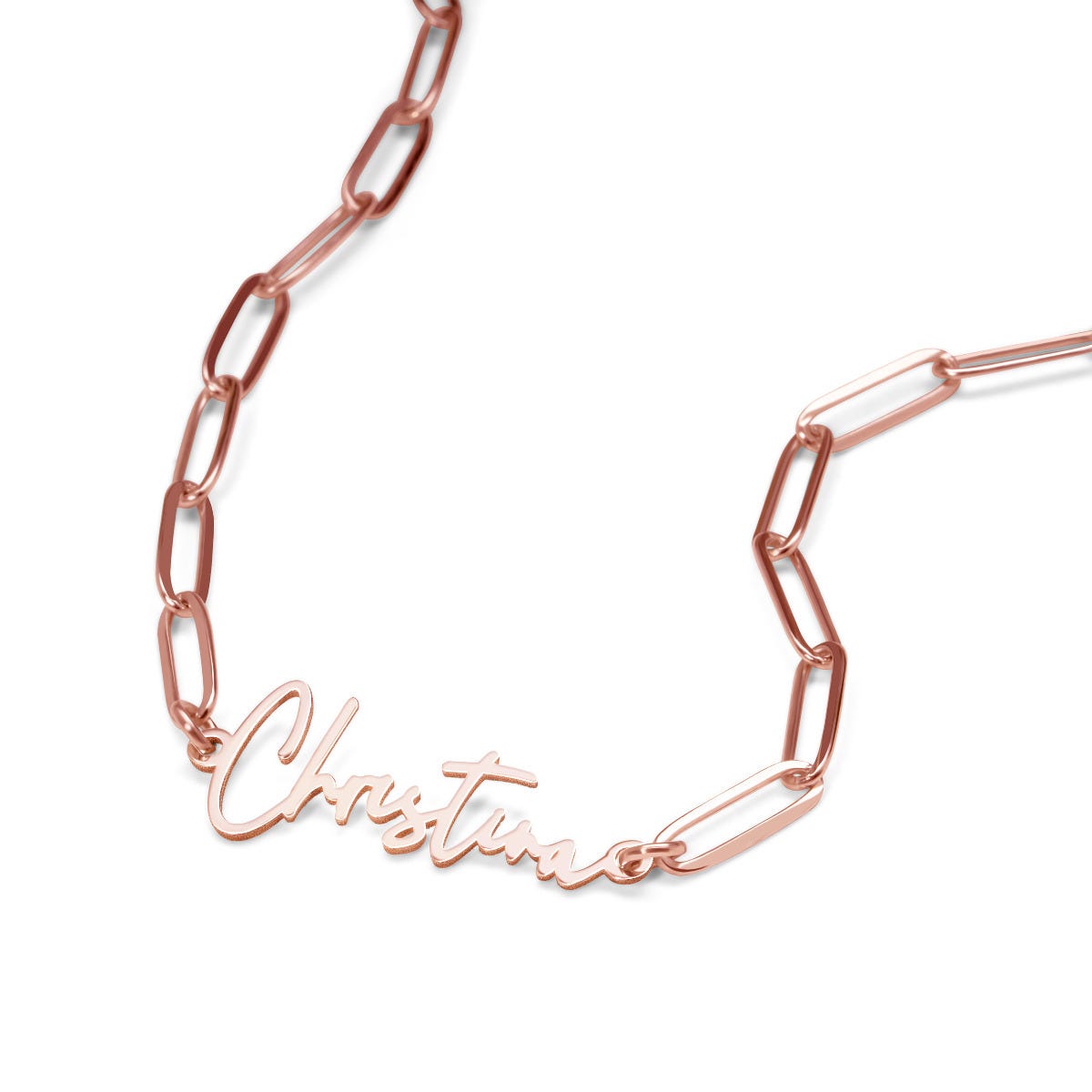 Paperclip Modern Script Anklet