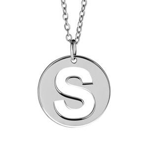 Initial Round Cut Out Pendant
