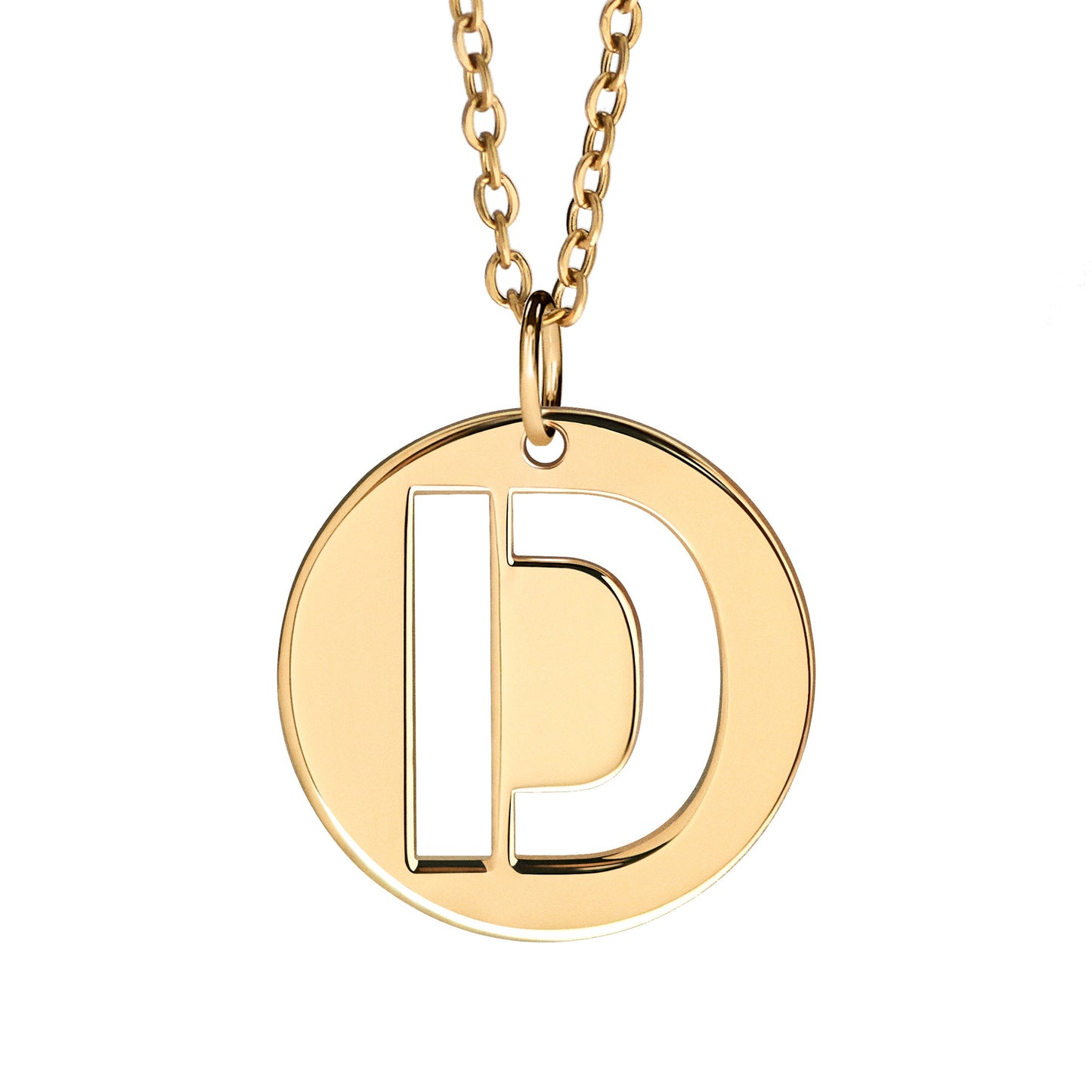 Initial Round Cut Out Pendant