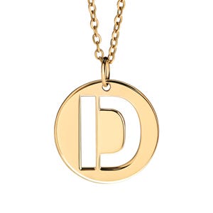 Initial Round Cut Out Pendant