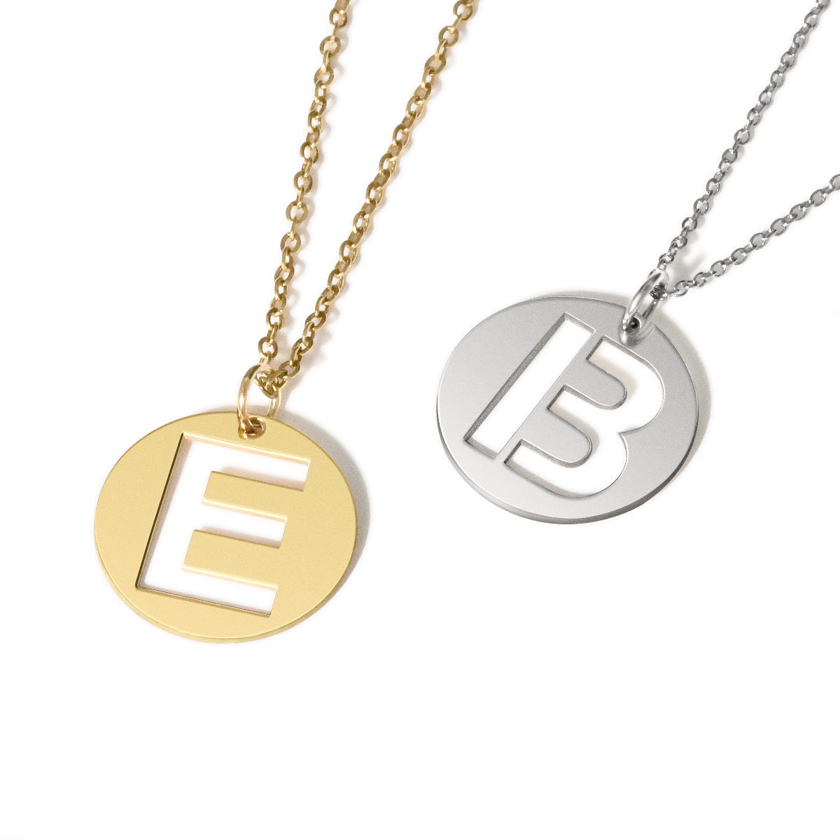 Initial Round Cut Out Pendant