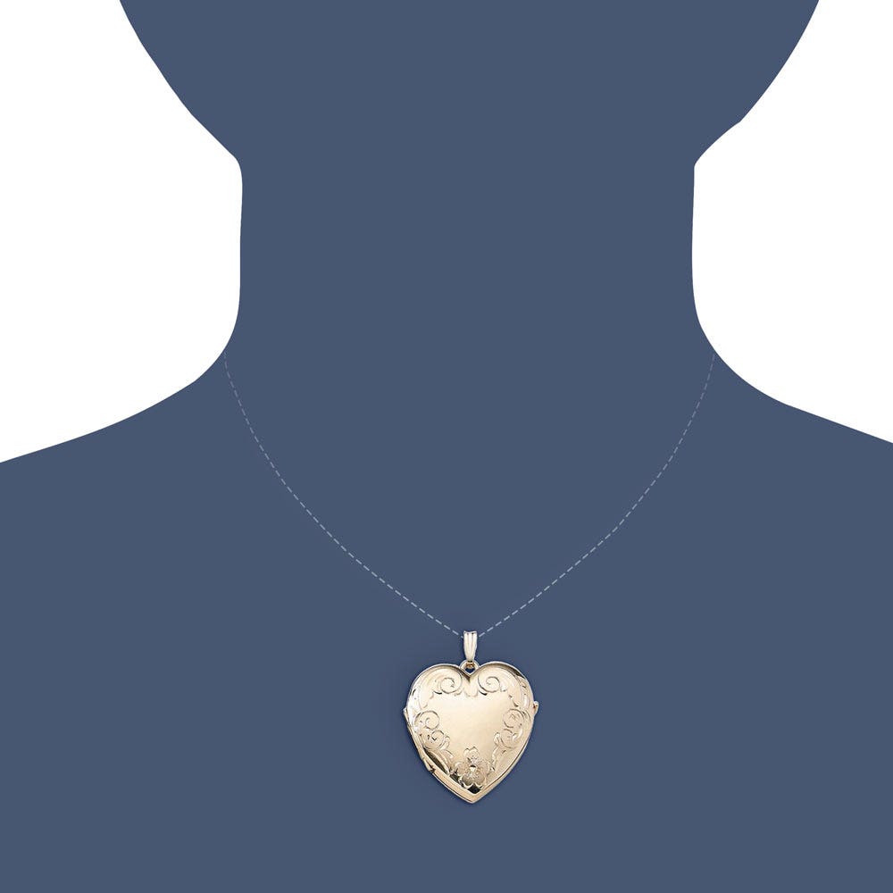 Solid 14K Yellow Gold Heart Four Photo Locket
