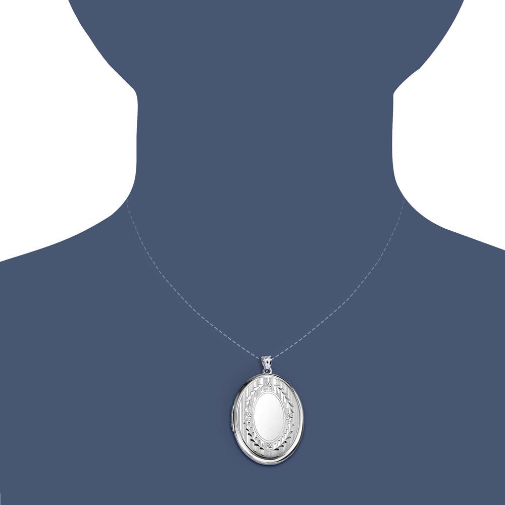Sterling Silver Large Oval Photo Locket