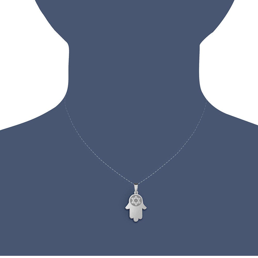 Hamsa Pendant w/ Star of David Symbol