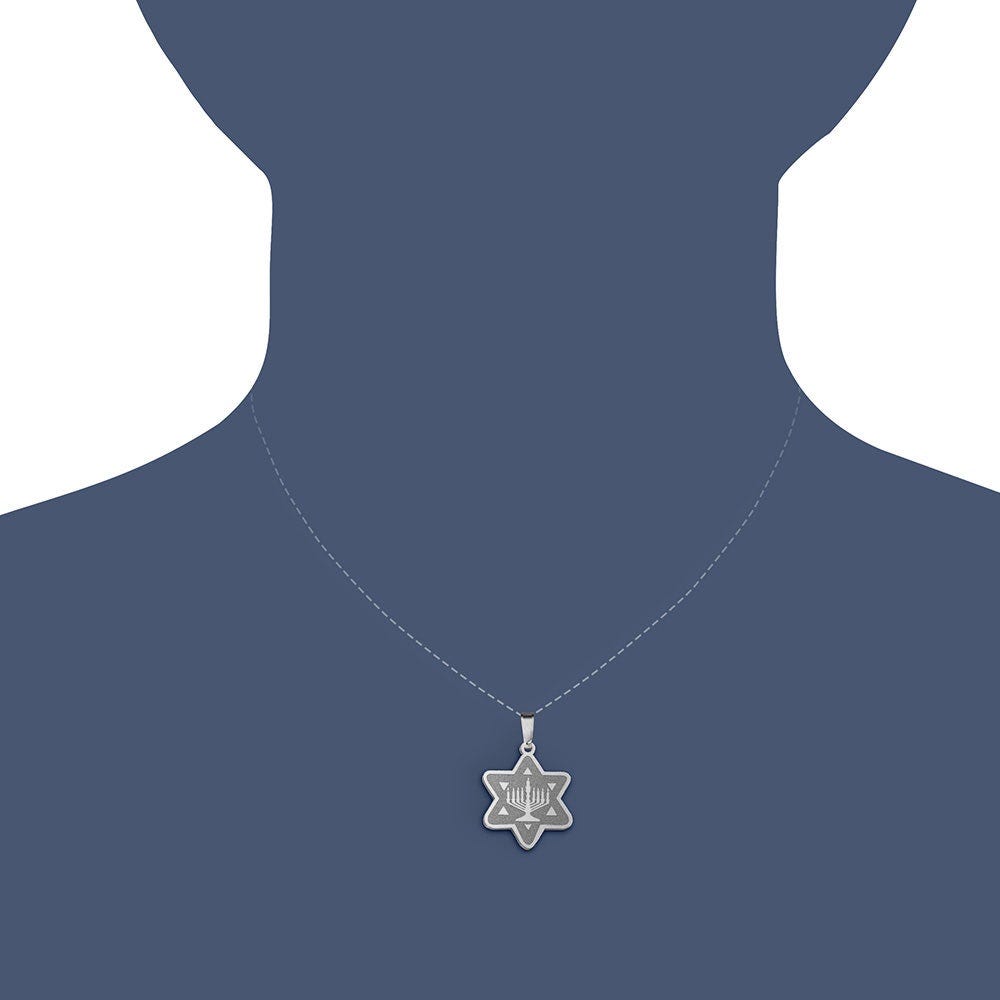 "Star of David" w/ Menorah Pendant