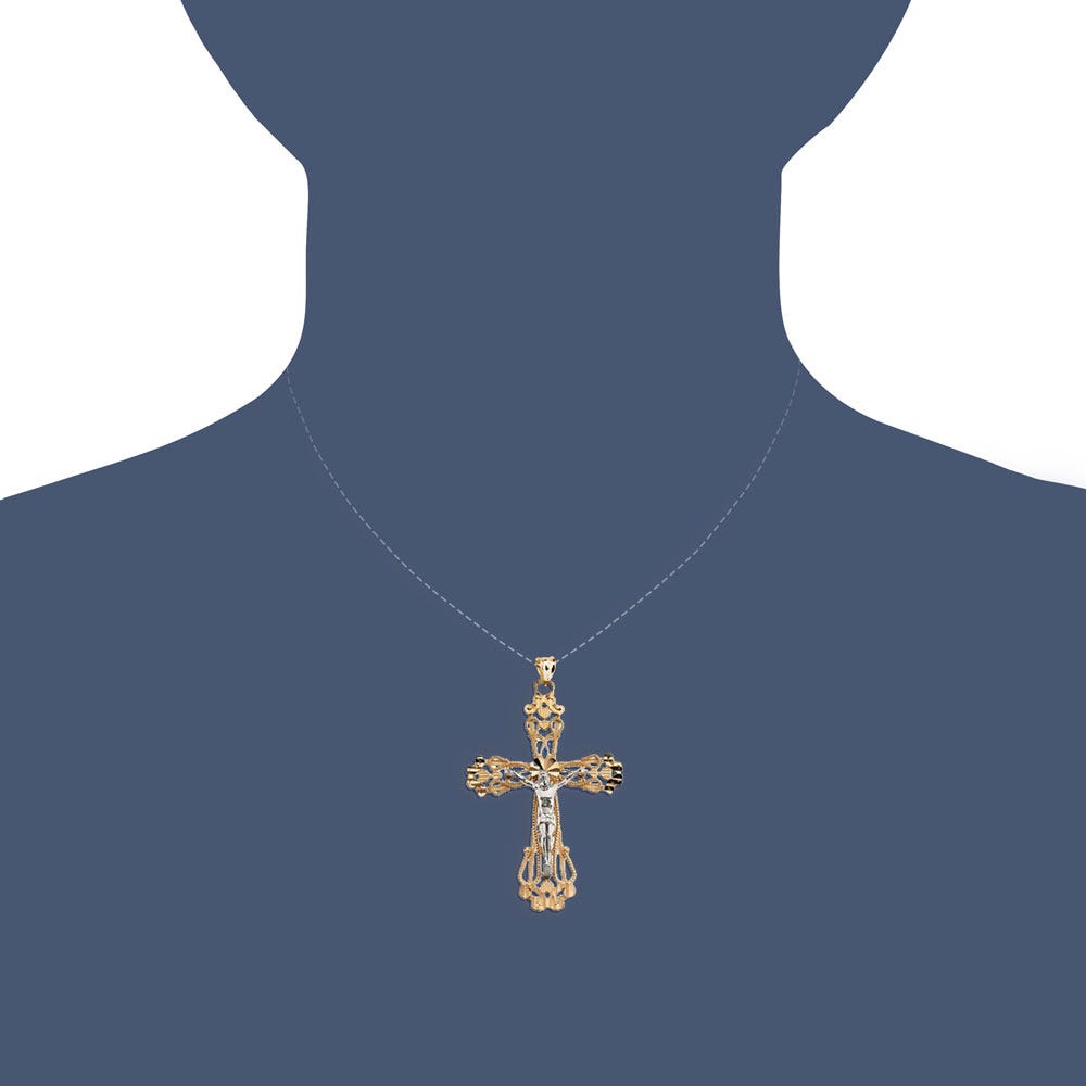 TWO TONE CRUCIFIX PENDANT