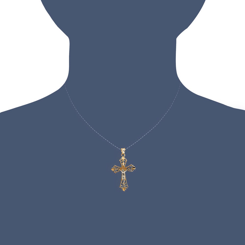 TWO TONE CRUCIFIX PENDANT