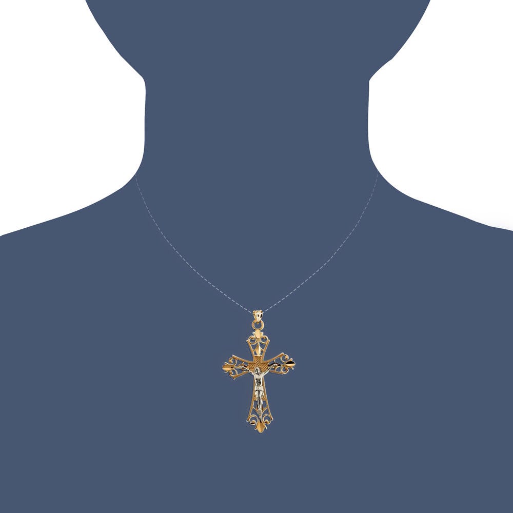 TWO TONE CRUCIFIX PENDANT