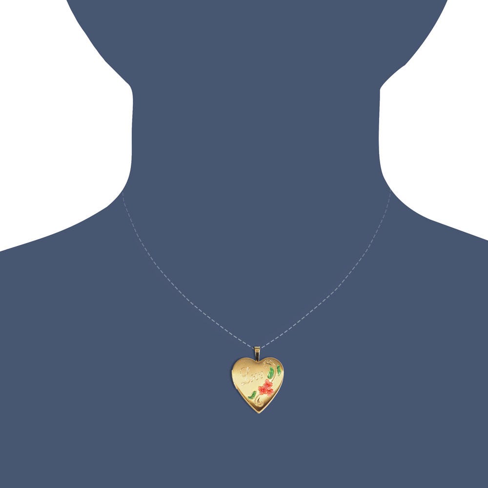14K Gold Filled Love Heart Photo Locket - 3/4 inch x 3/4 inch