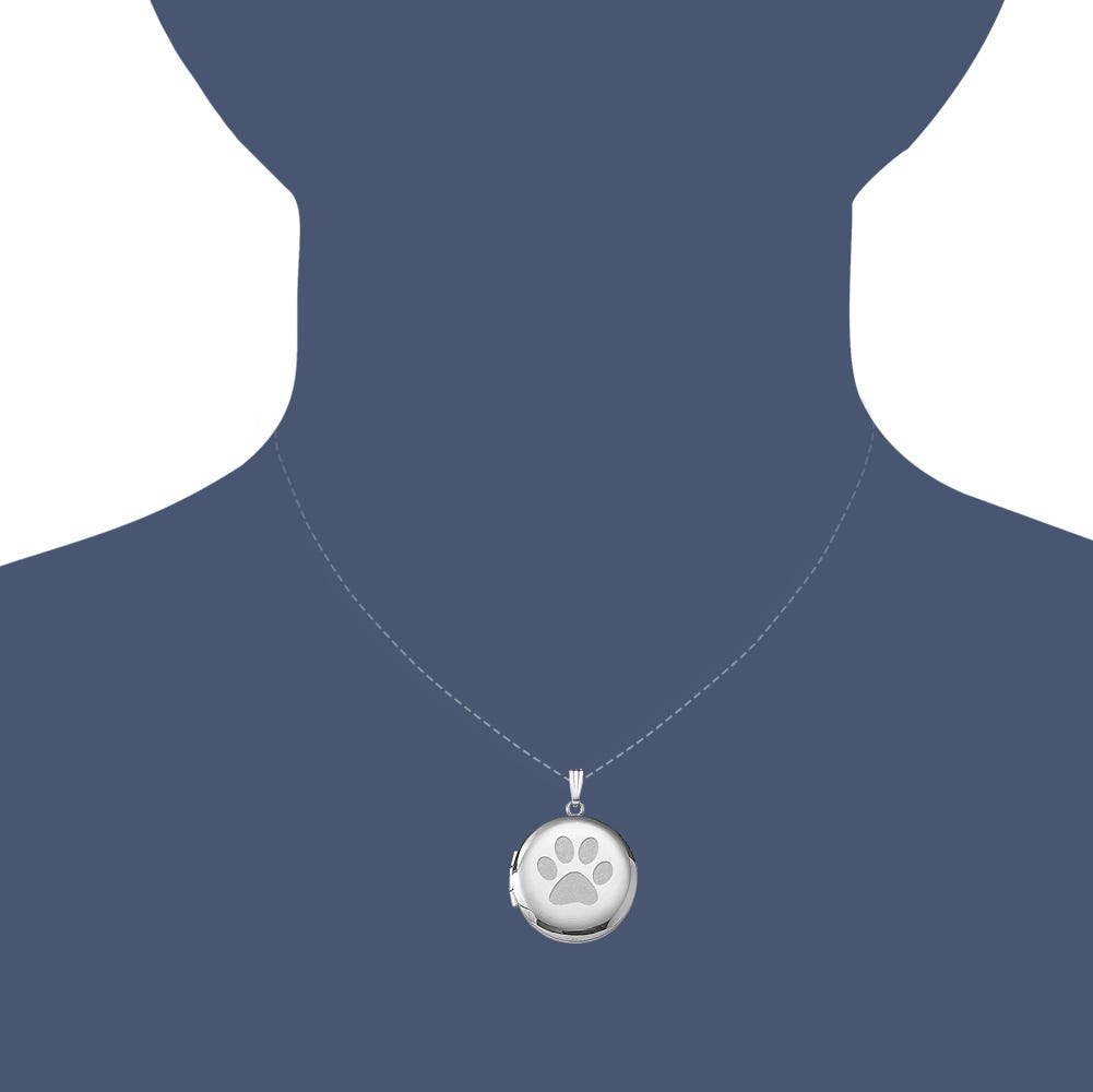 Dog's Paw Print Round Picture Locket