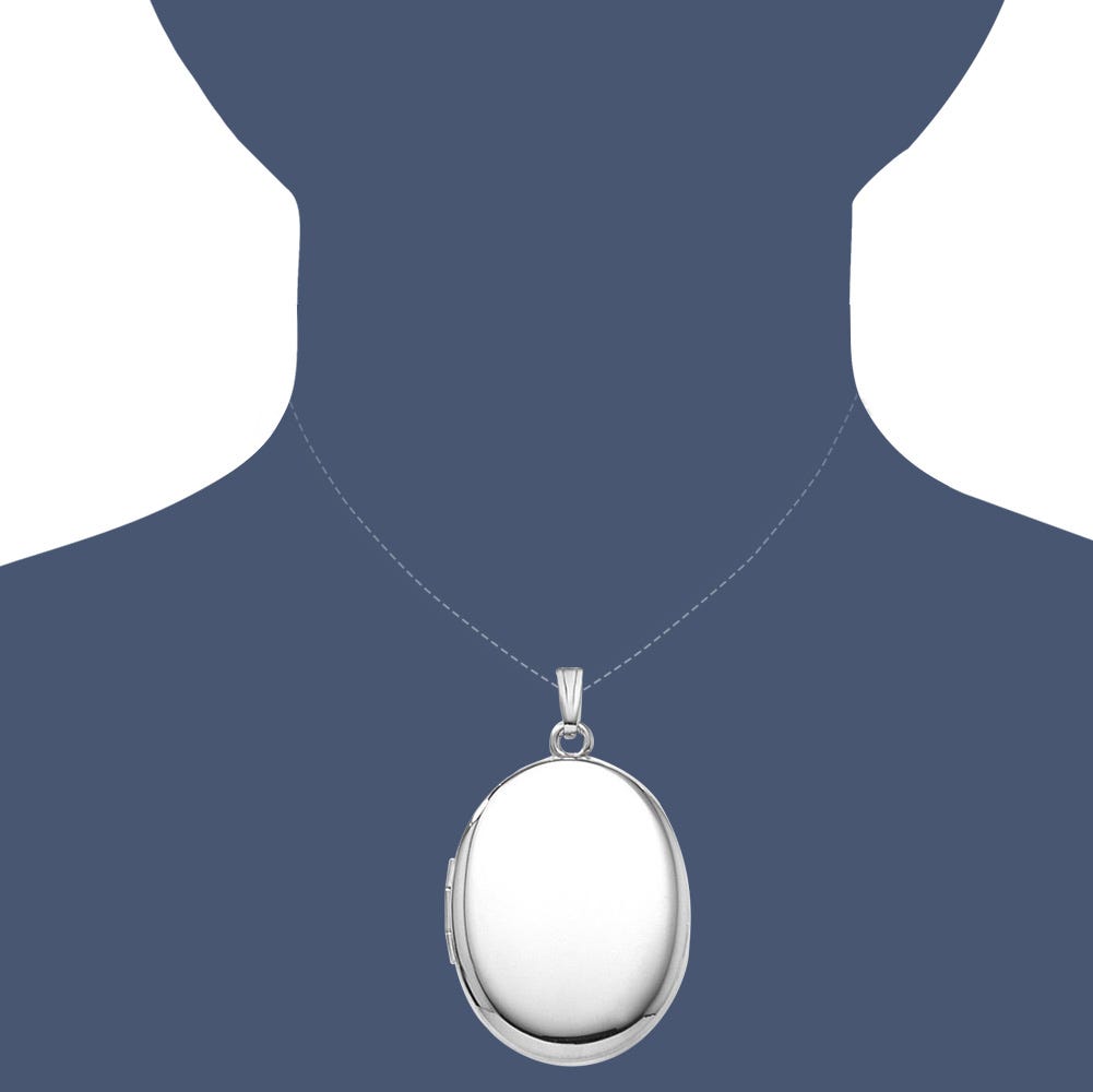 Sterling Silver Large Oval Photo Locket