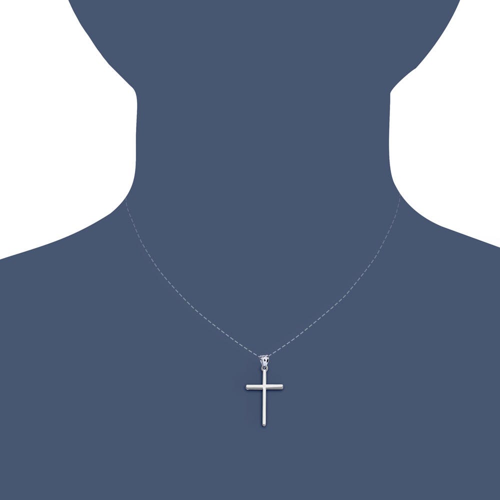 14K White Gold CROSS PENDANT