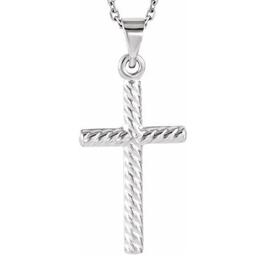 14K White Gold CROSS PENDANT