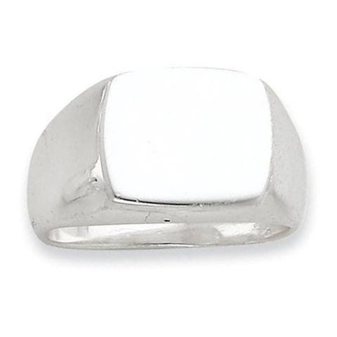 Sterling Silver Men's Square Solid Back Signet Ring