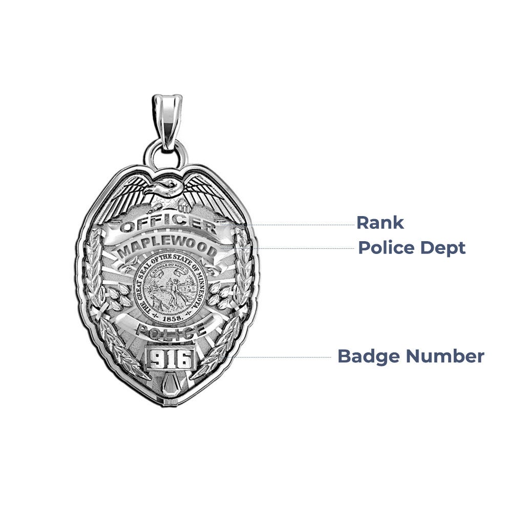 Personalized Minnesota Police Badge with Your Name, Rank, Number & Department