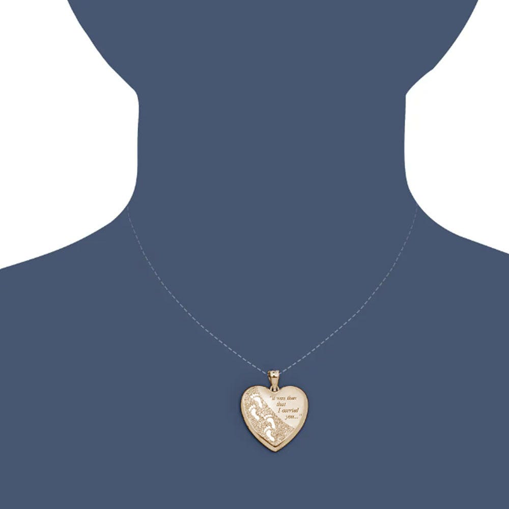 'Always in my Heart - Footprints' Cremation & Hair Photo Locket