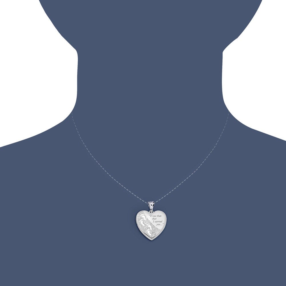 'Always in my Heart - Footprints' Cremation & Hair Photo Locket