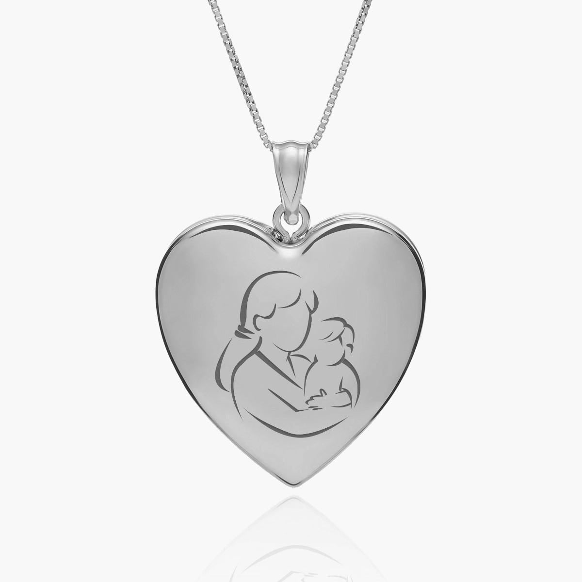 Build Your Own Sterling Silver 2-Picture Mom Heart Locket