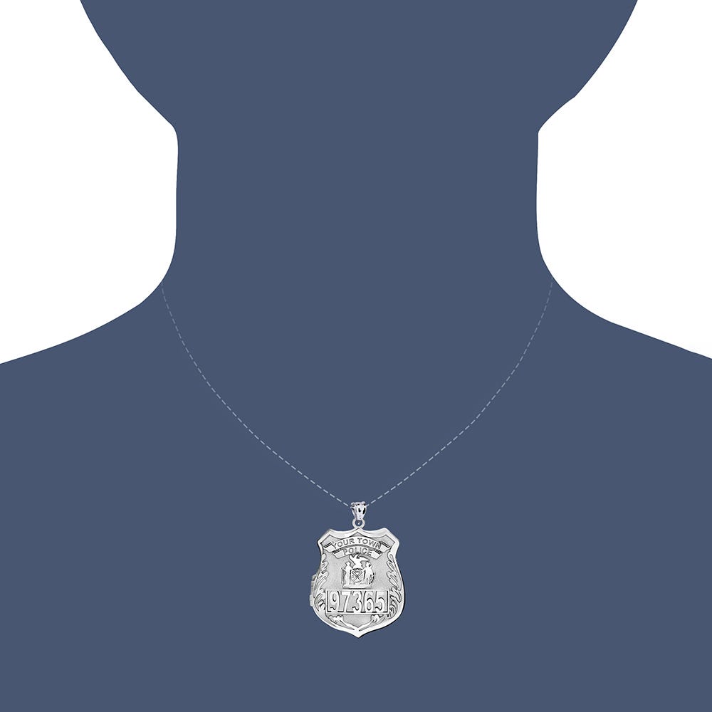 Sterling Silver Personalized Police Badge Photo Locket