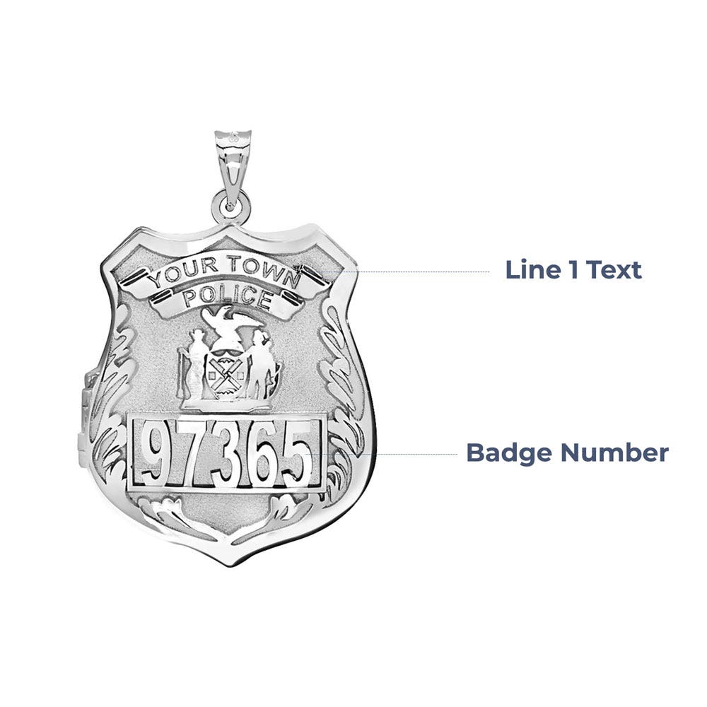 Sterling Silver Personalized Police Badge Photo Locket