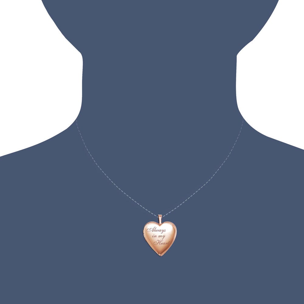 Rose Gold Plated Always In My Heart Heart Photo Locket