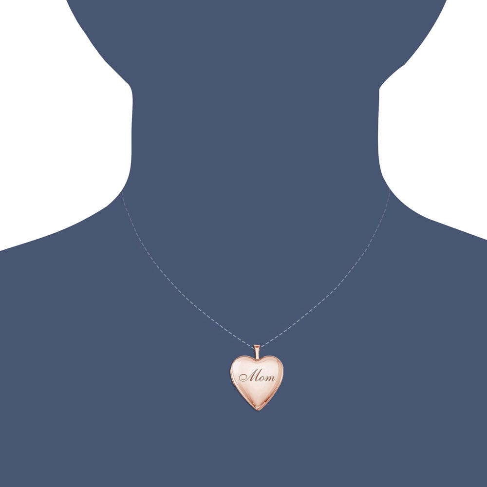 Rose Gold Plated Mom Heart Photo Locket