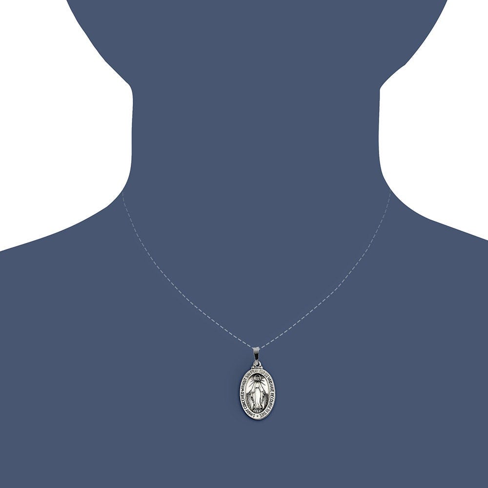 Sterling Silver Antiqued Miraculous Medal