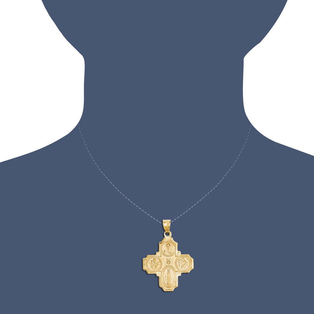 14k Four-Way Medal Pendant