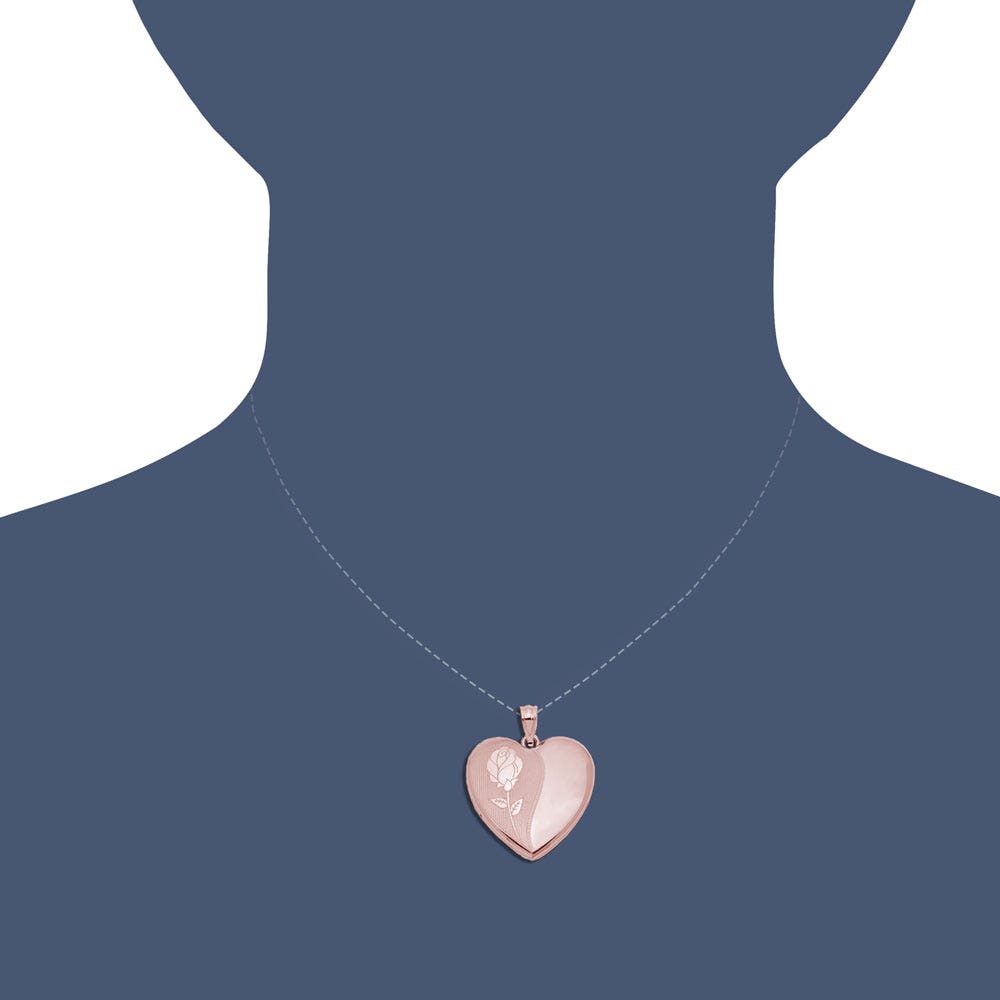 Sterling Silver Enameled Rose Cremation & Hair Photo Locket