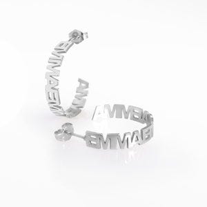 Pair Of Hoop Block Style Earrings