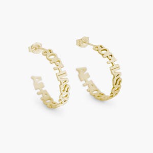 Pair Of Hoop Block Style Earrings