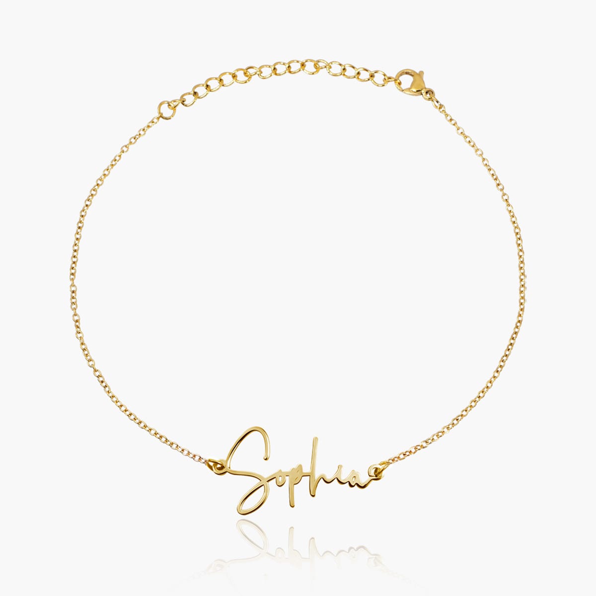 Exclusive Personalized Modern Script Name Anklet / Ankle Bracelet - Adjustable Size