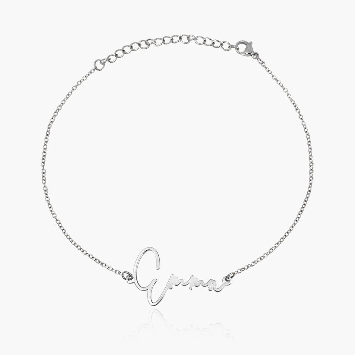 Exclusive Personalized Modern Script Name Anklet / Ankle Bracelet - Adjustable Size