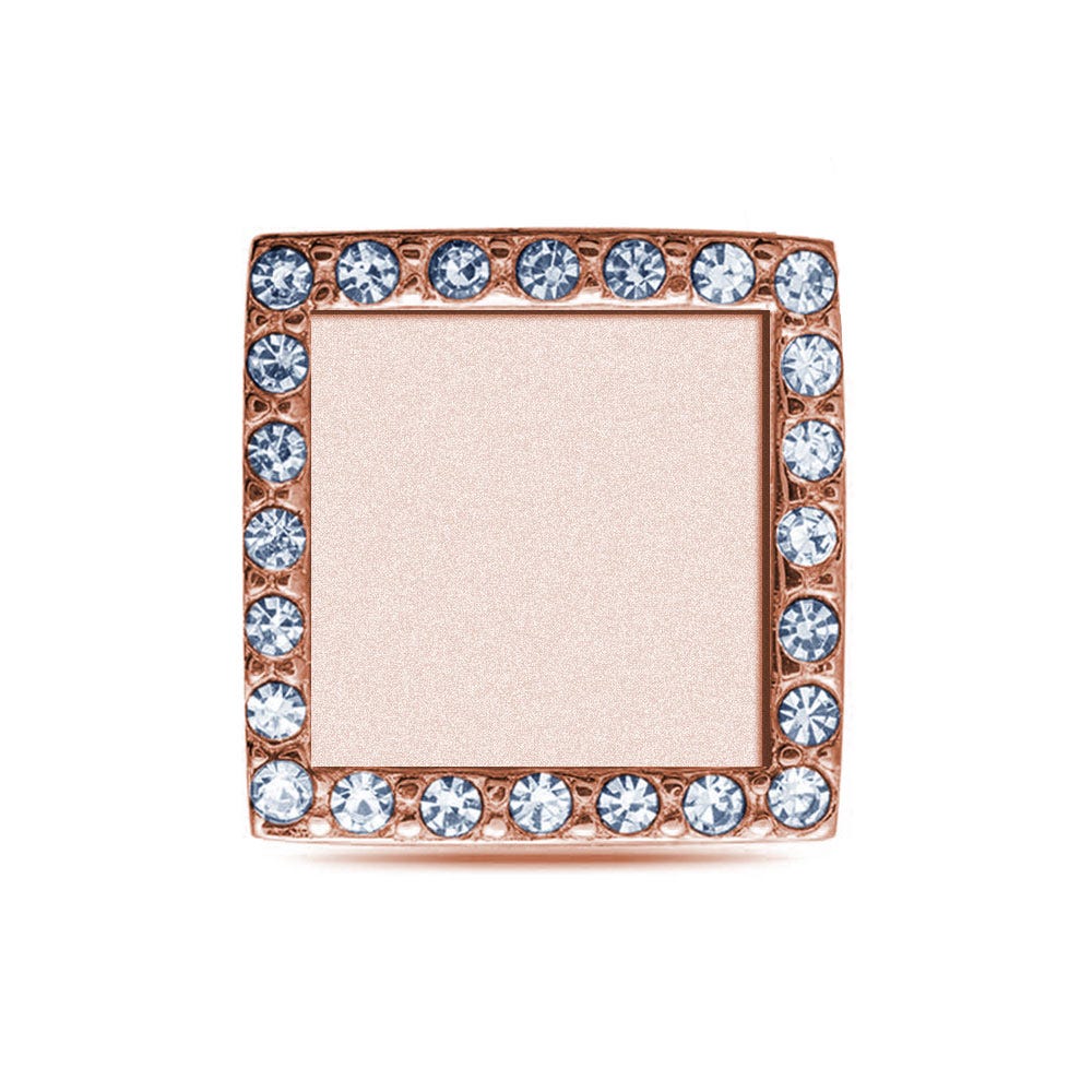 Additional Photo Engraved CZ Square Charm