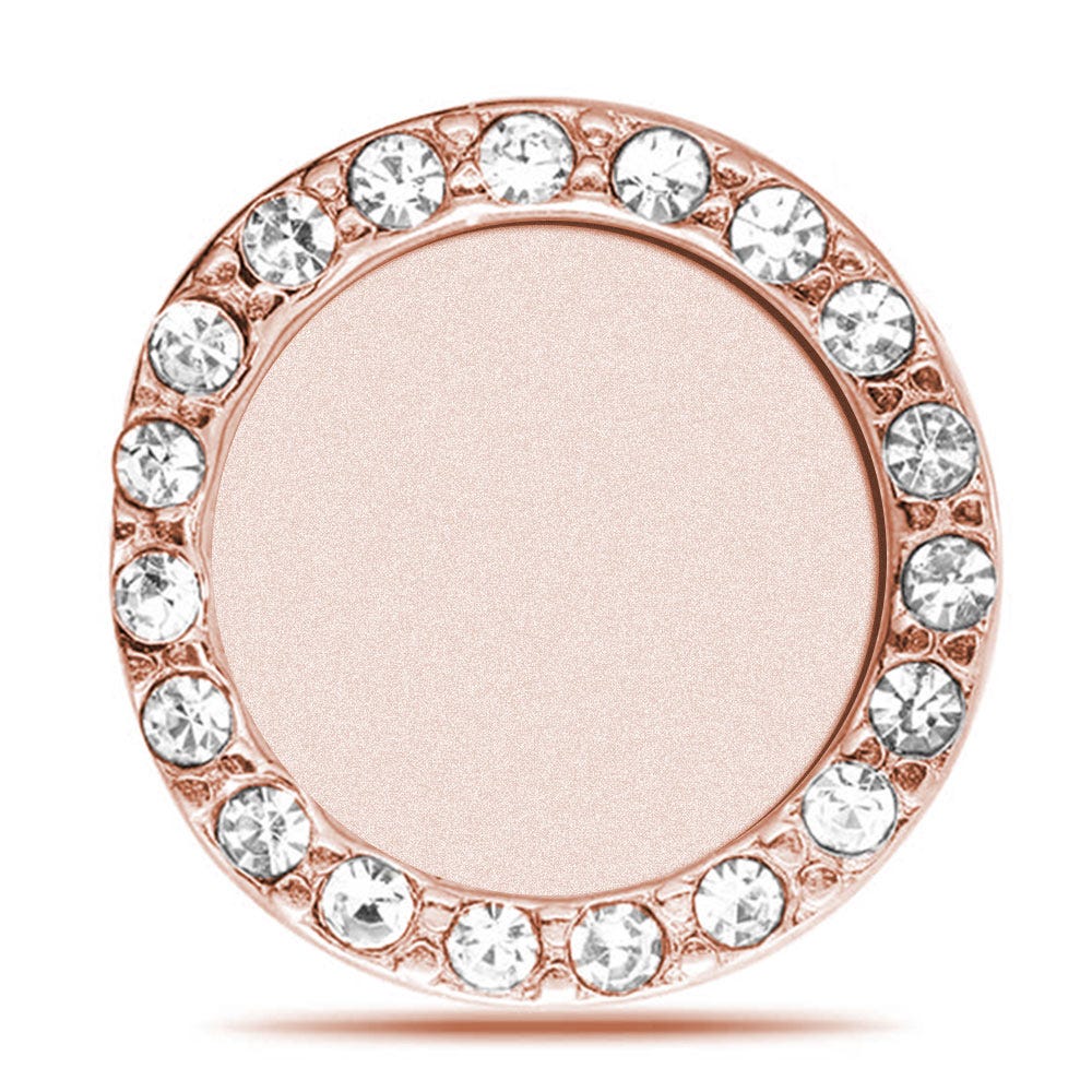 Additional Photo Engraved CZ Round Charm
