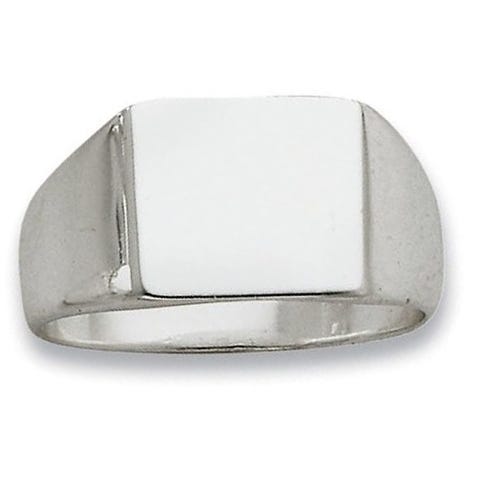Sterling Silver Men's Square Solid Back Signet Ring