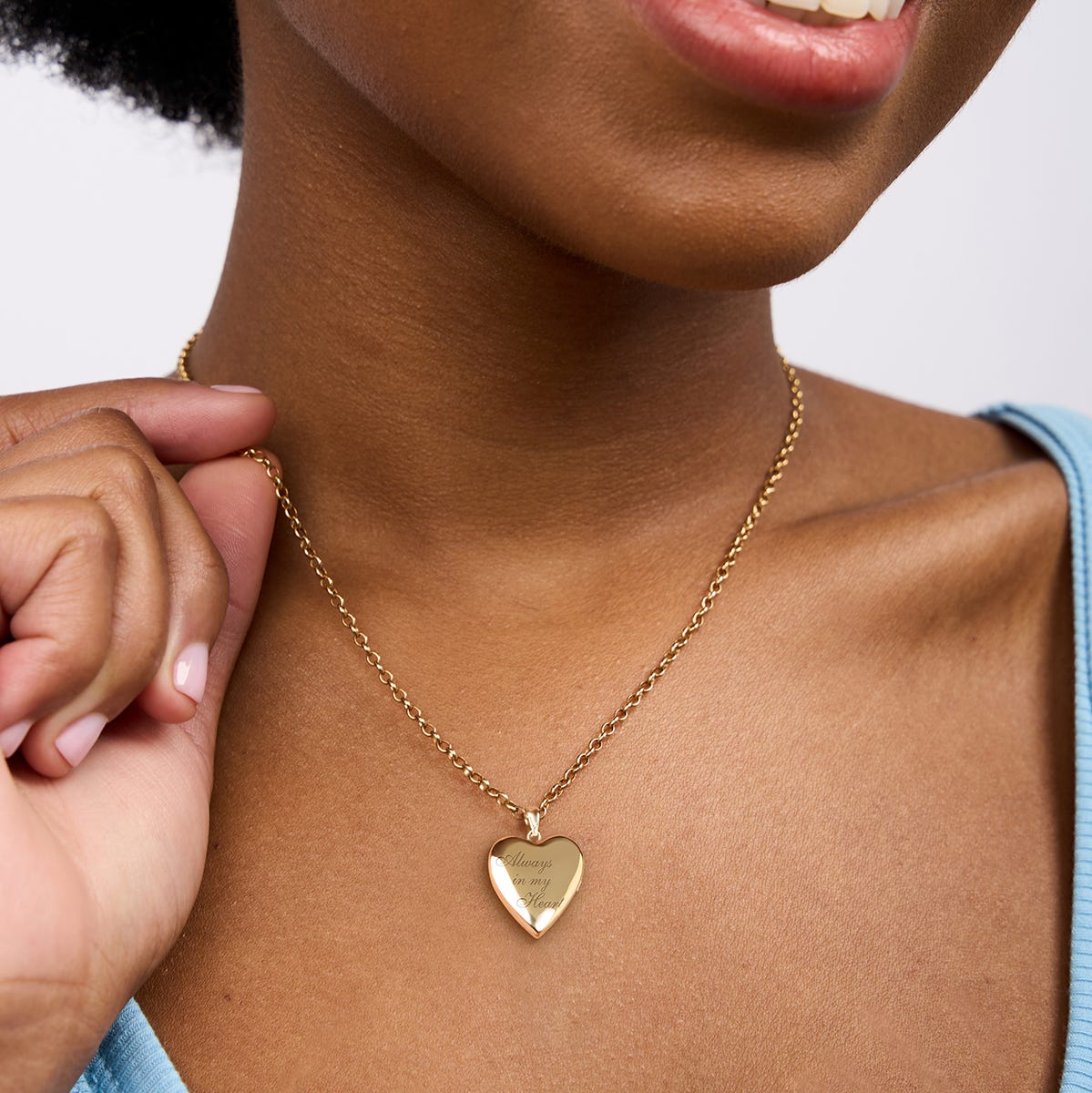 14k Yellow Gold Always In My Heart Photo Locket