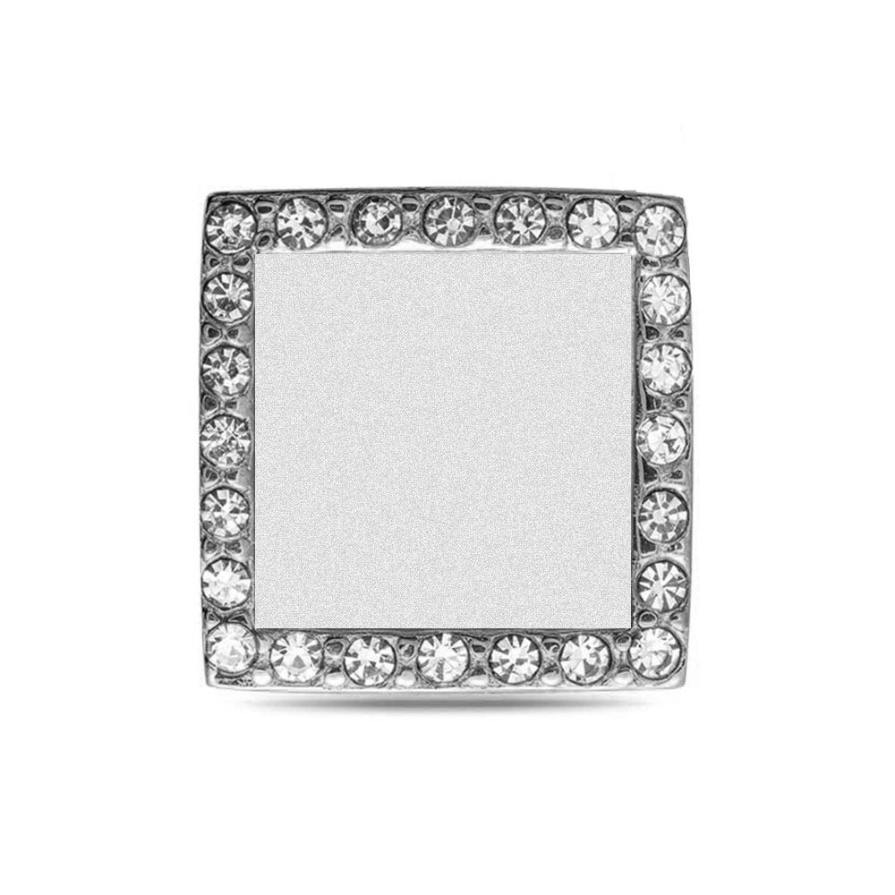 Additional Photo Engraved CZ Square Charm