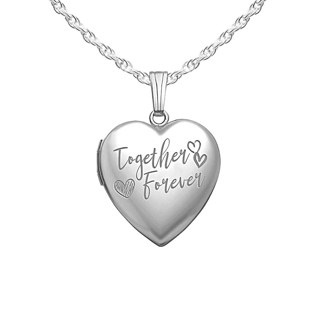 "Together Forever" Heart Photo Locket