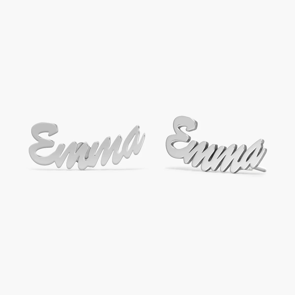 Pair Of Script Name Earrings
