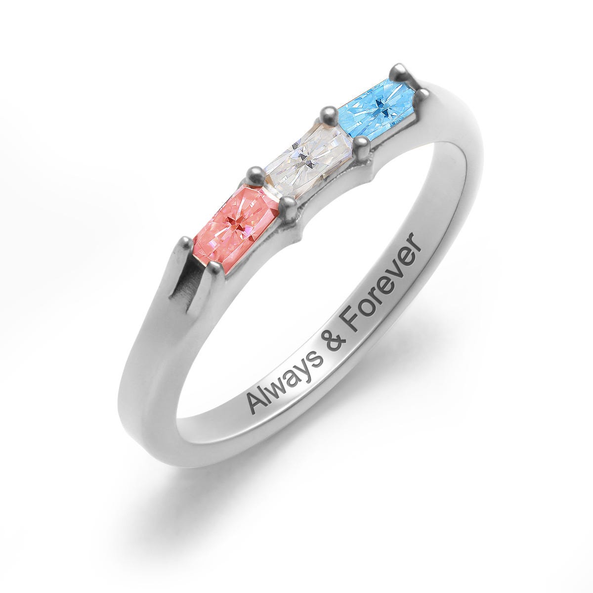 Three-Stone Baguette Birthstone Ring