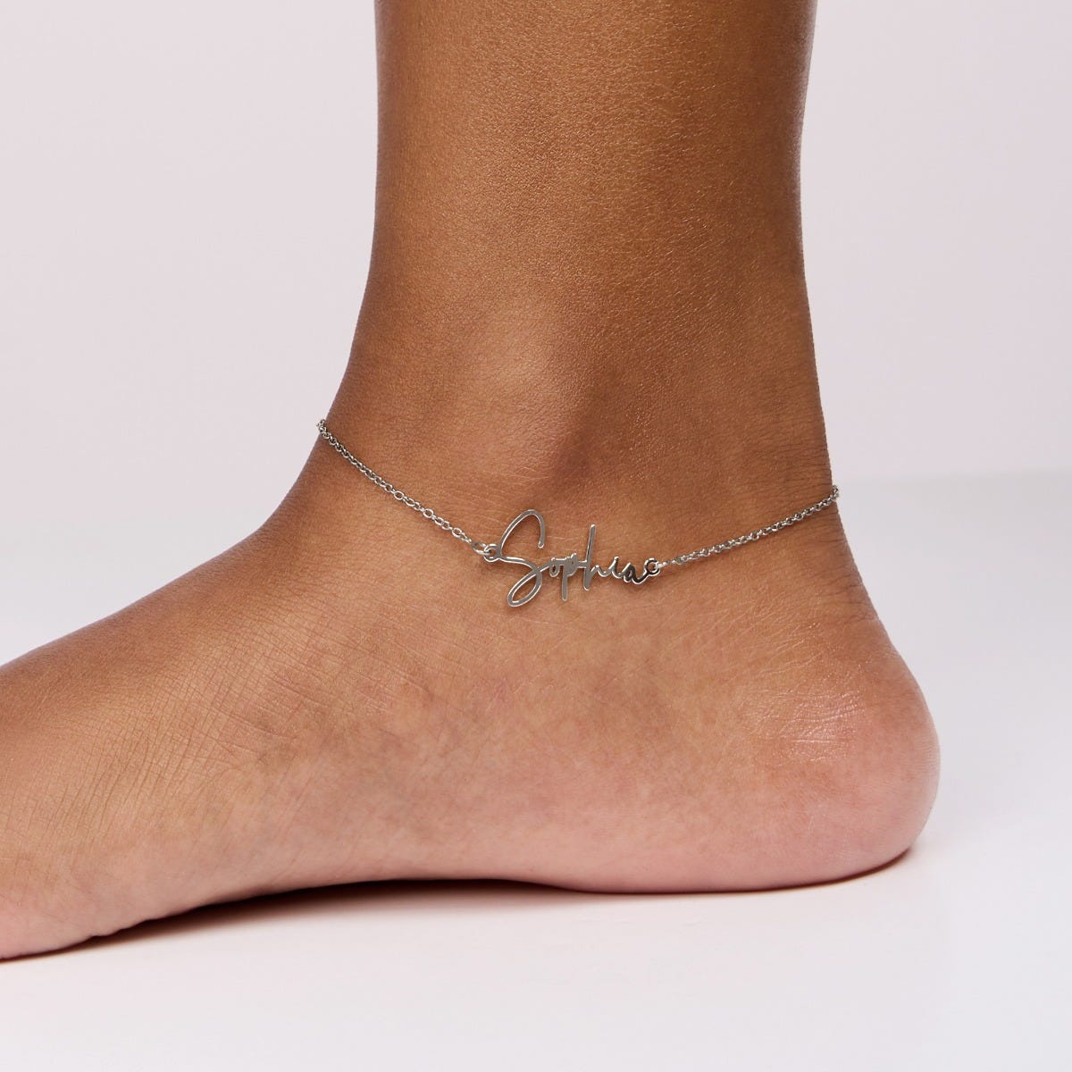 Exclusive Personalized Modern Script Name Anklet / Ankle Bracelet - Adjustable Size