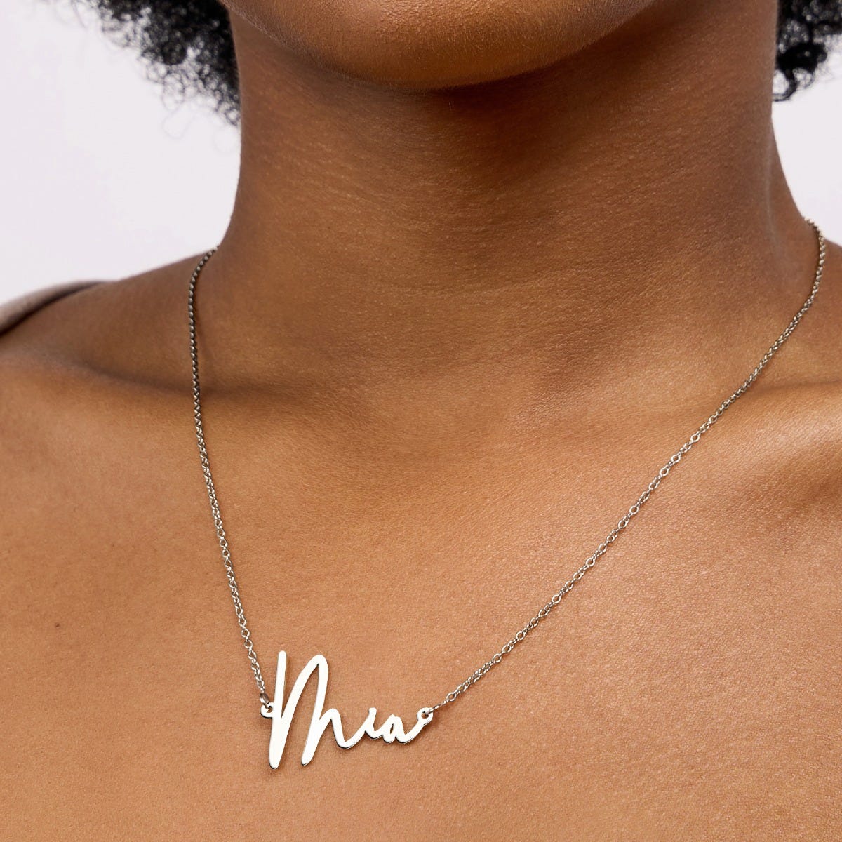 Modern Script Name Necklace with Chain Included