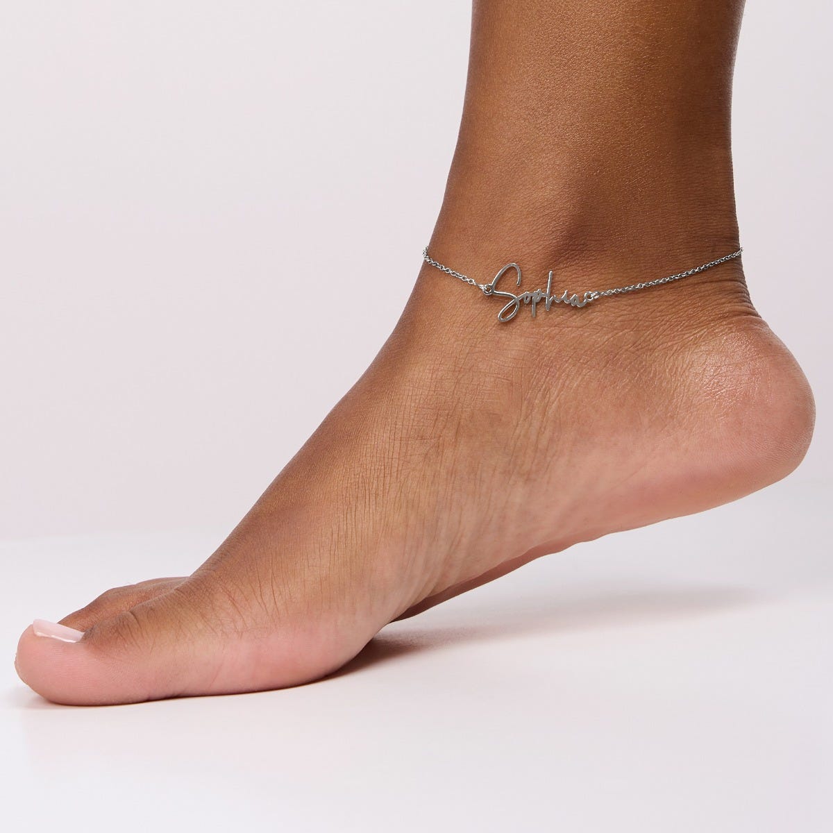 Exclusive Personalized Modern Script Name Anklet / Ankle Bracelet - Adjustable Size