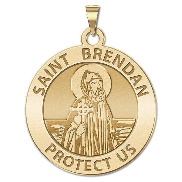 Saint Brendan Doubledside Navy Religious Medal "EXCLUSIVE"