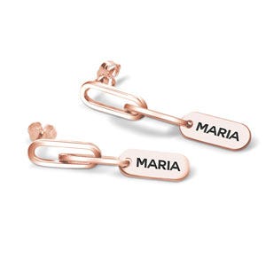 Exclusive Personalized Paperclip Chain Name Earrings