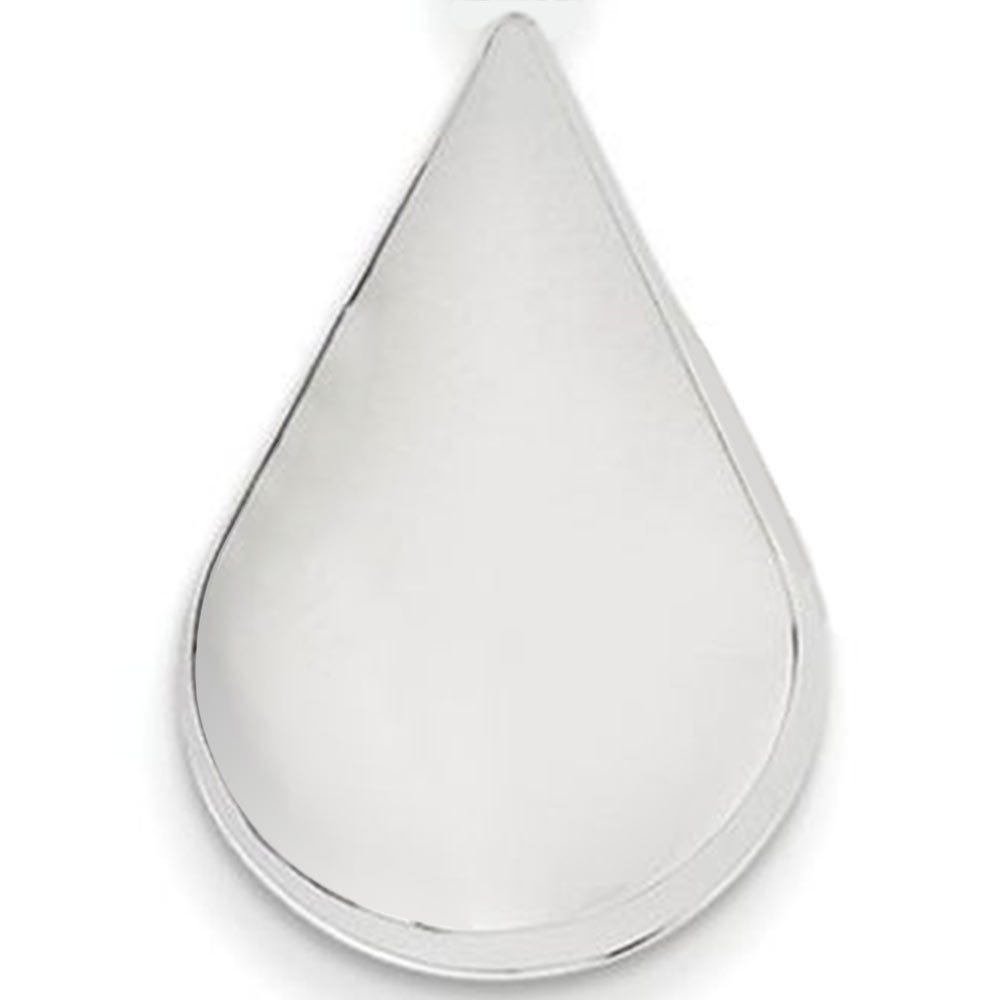14k White Gold Teardrop Photo Locket with Diamond